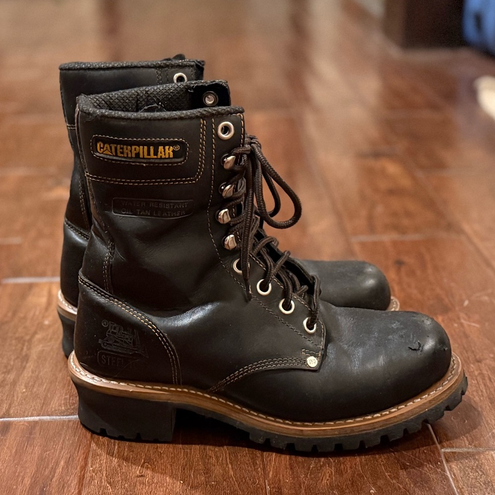 Caterpillar Black Leather Men's Boots